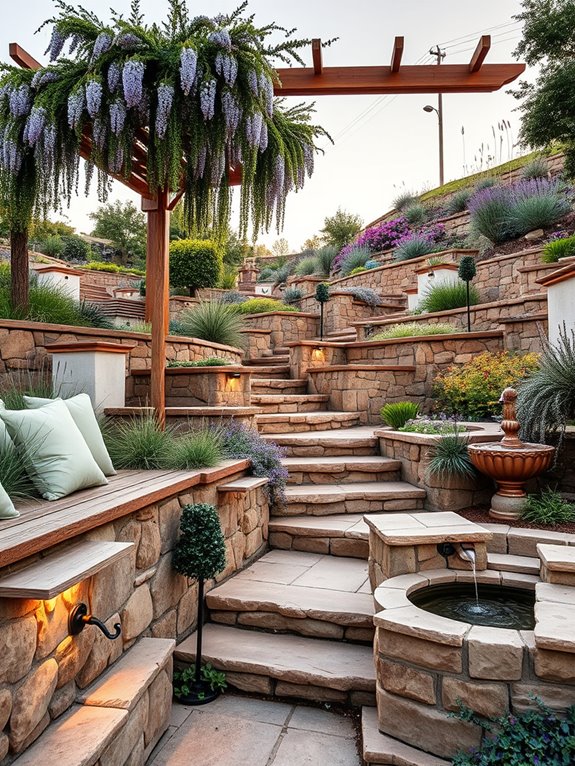 enchanting hillside seating integration