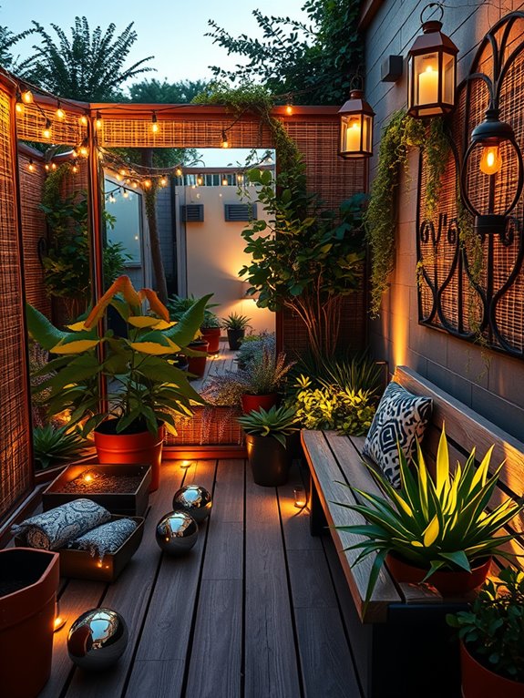enhance garden with mirrors