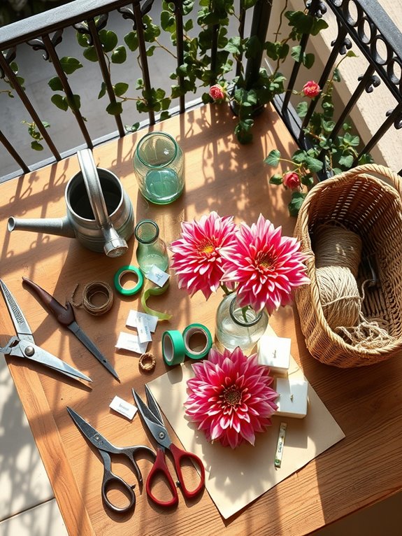 essential dahlia arrangement tools