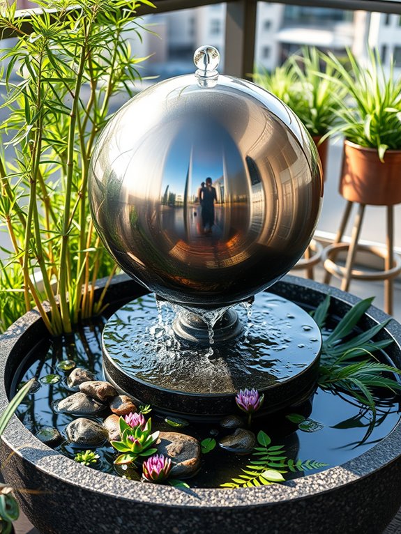 floating sphere water feature