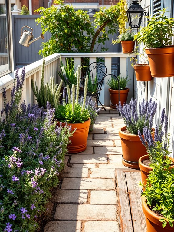 fragrant herb garden pathway