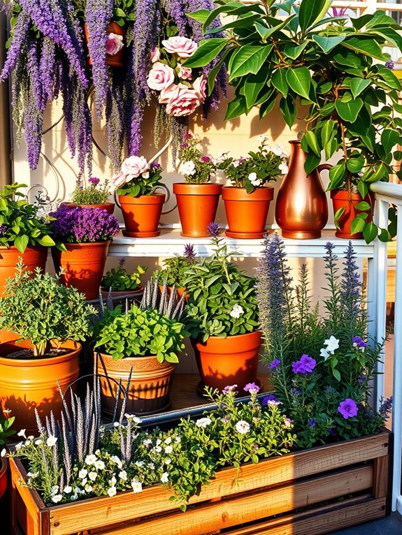 fragrant herbs and ornamental plants