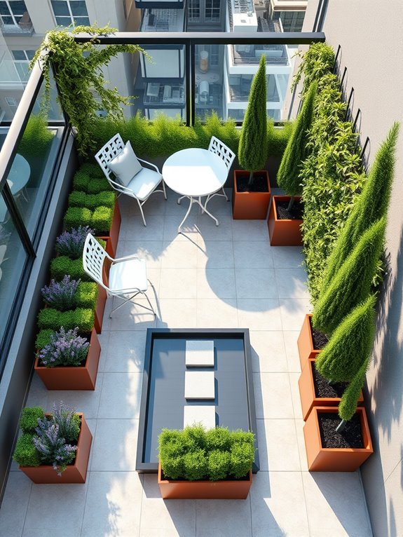 geometric interlocking garden rooms