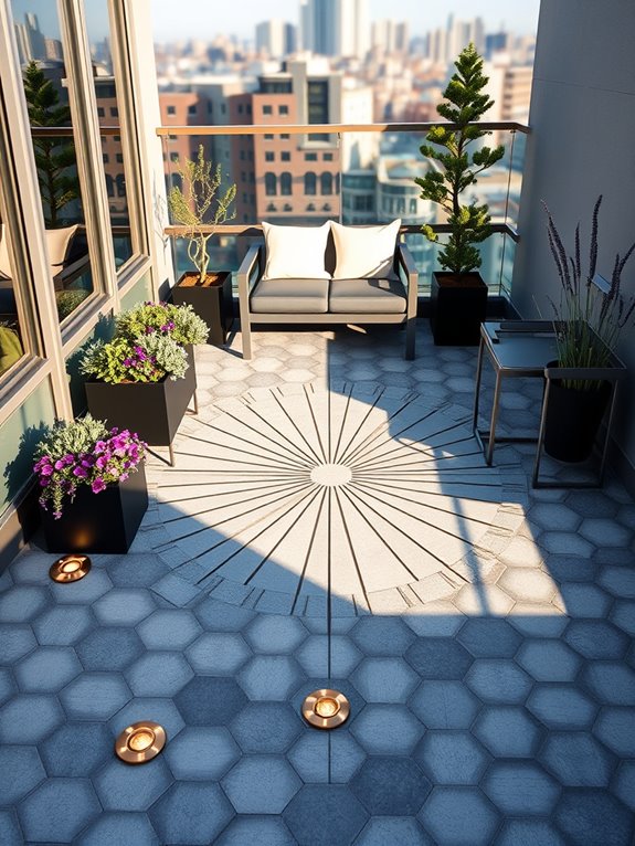 geometric mosaic patio designs