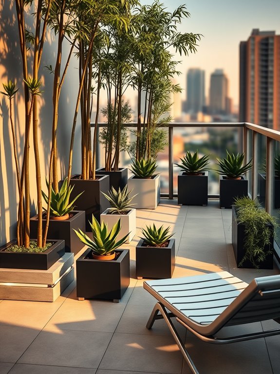 geometric planter urban oasis