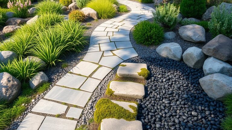 gravel and stone pathways