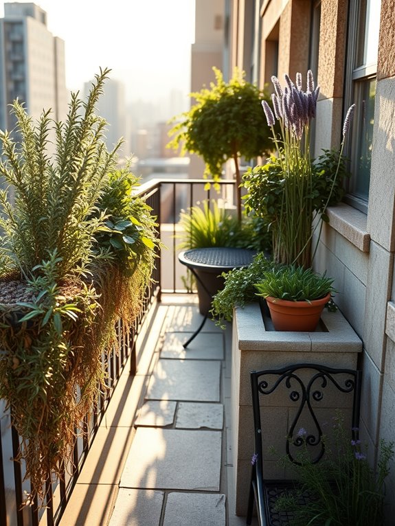 herb garden natural stone beds