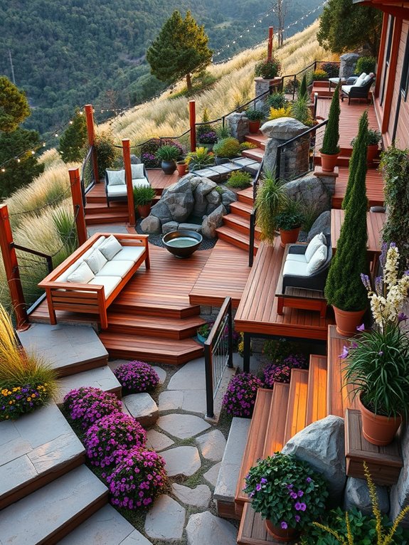 hillside outdoor seating design