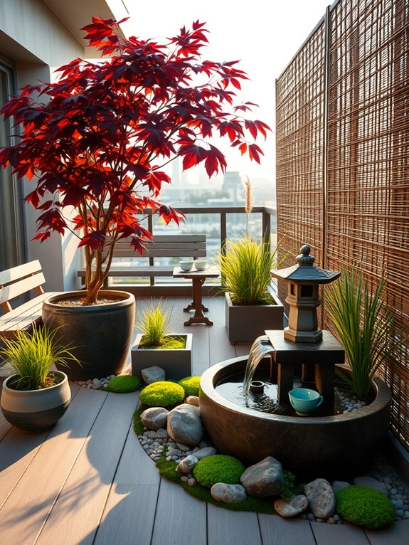 japanese garden with maples