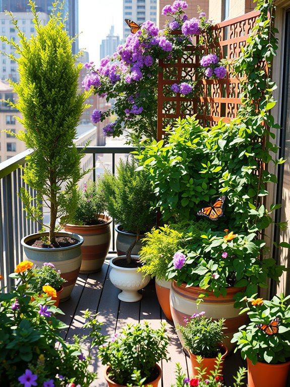 layered flowering shrub windbreaks