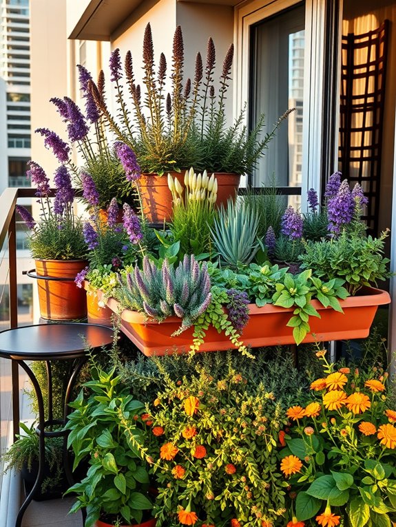 layered herb flower garden design