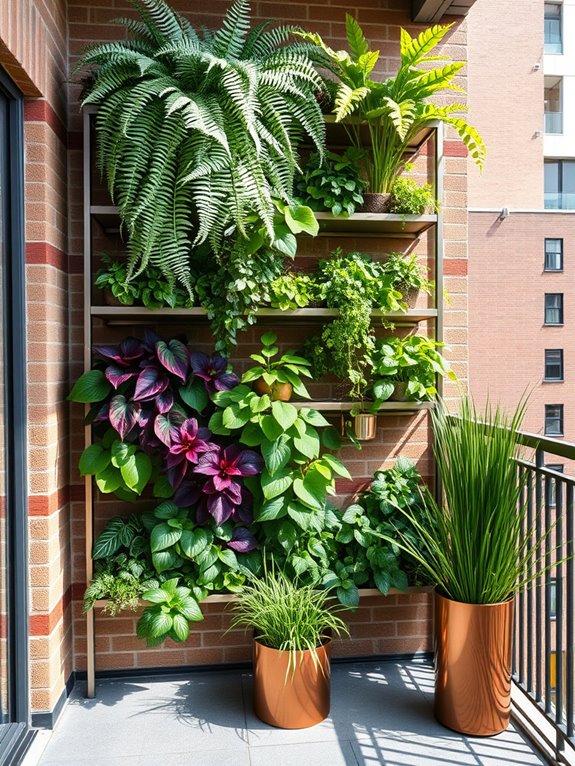 layered shade loving vertical garden