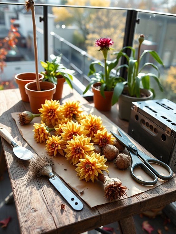 lift dahlias before frost