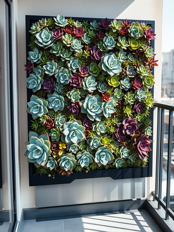 living succulent wall installation