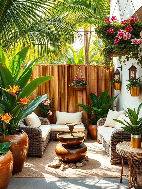 luxurious tropical resort seating