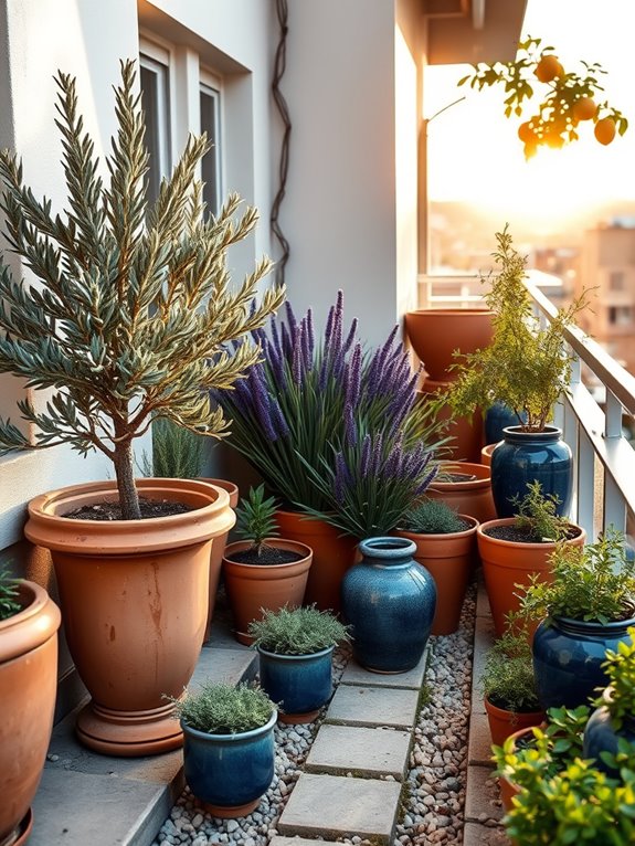 mediterranean inspired container garden