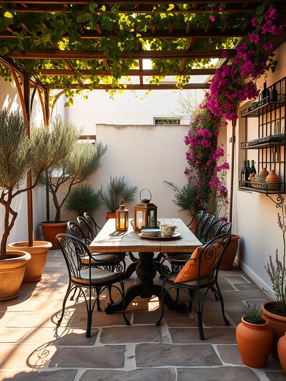 mediterranean rustic dining oasis