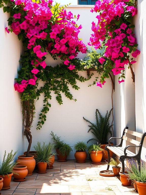 mediterranean walls with vines