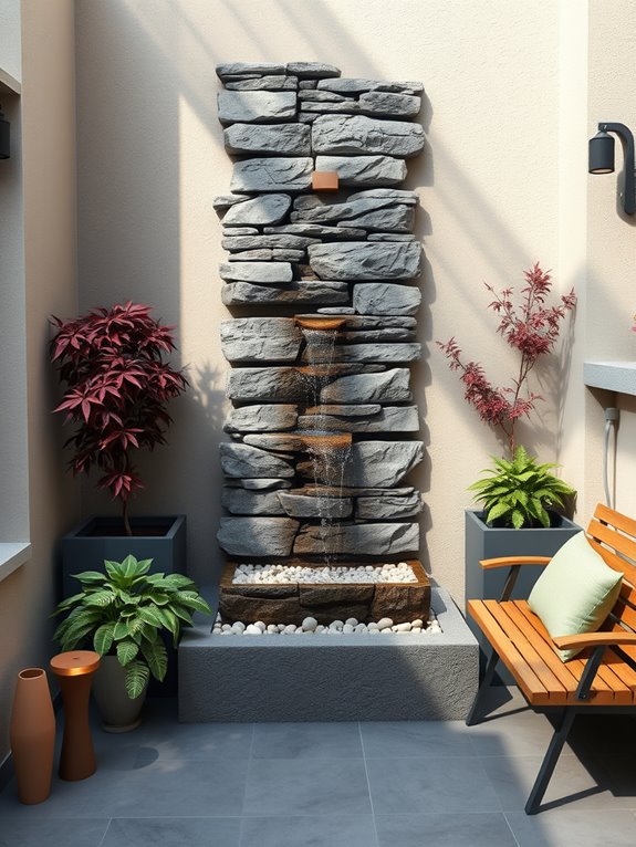 mesmerizing water wall installation