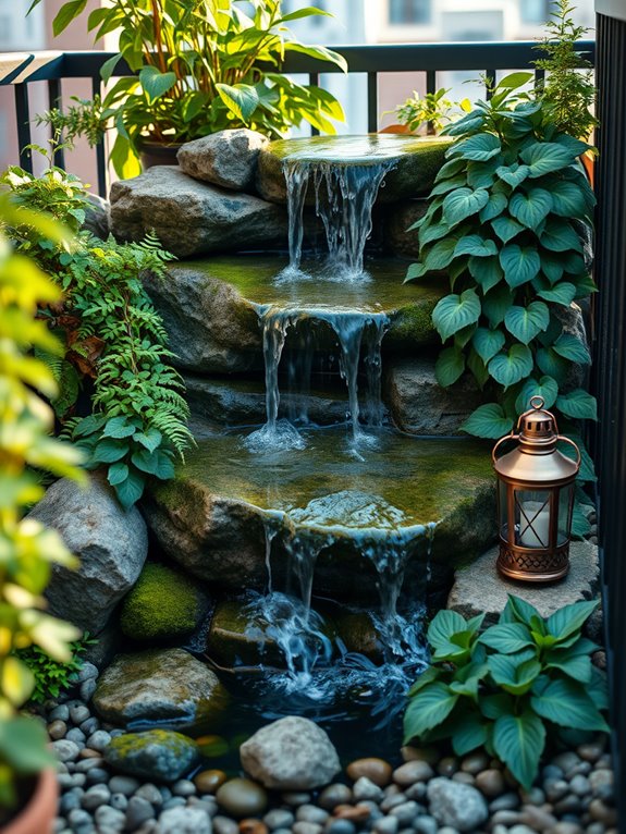 miniature waterfall garden oasis
