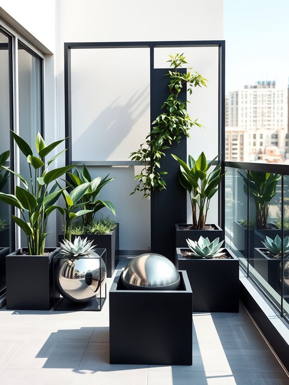 minimalist garden focal points
