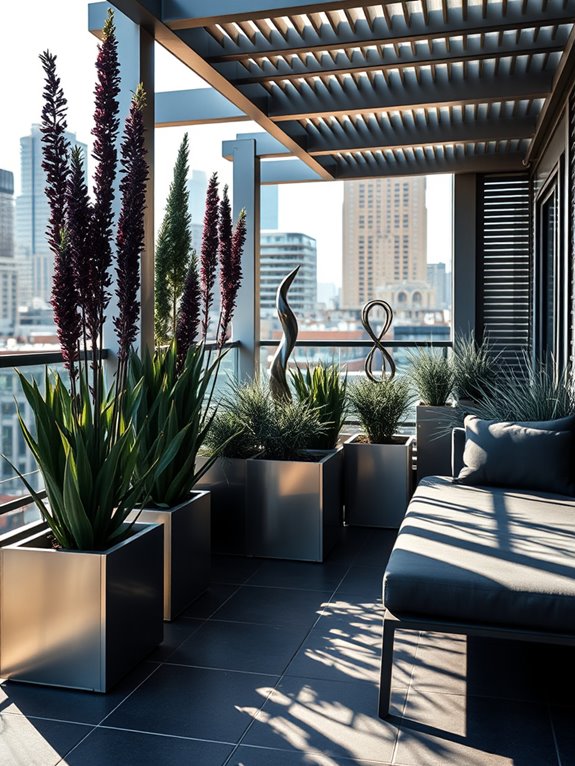modern metallic garden design