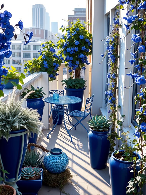 monochromatic blue garden design