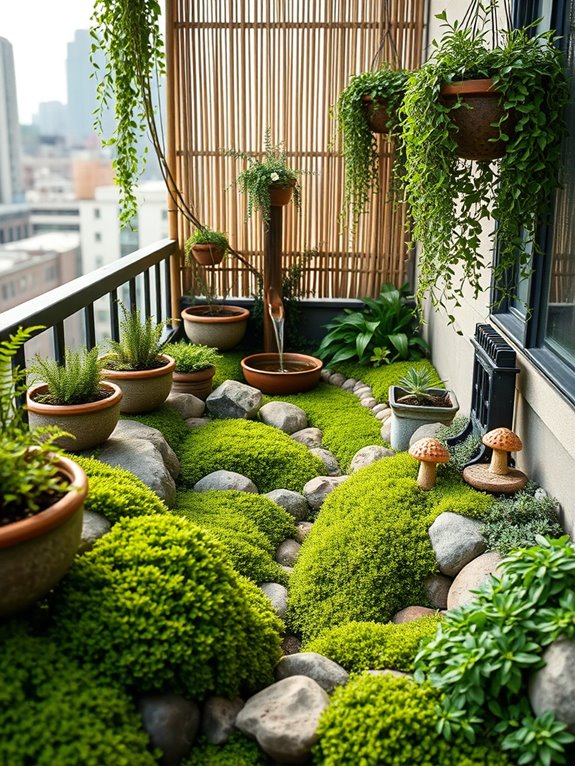 moss covered balcony retreat