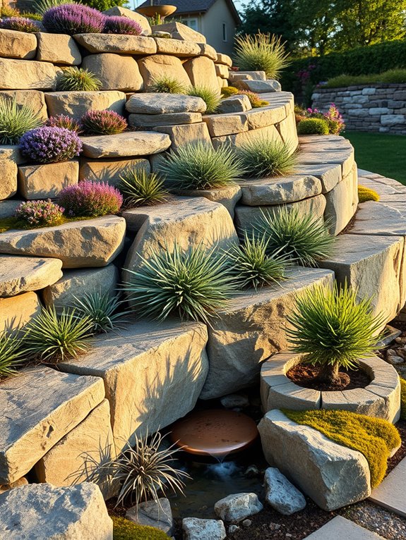 multi level rock terraces design