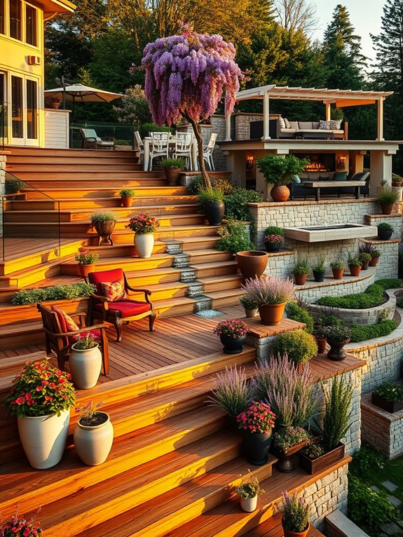 multi tiered garden retreat design