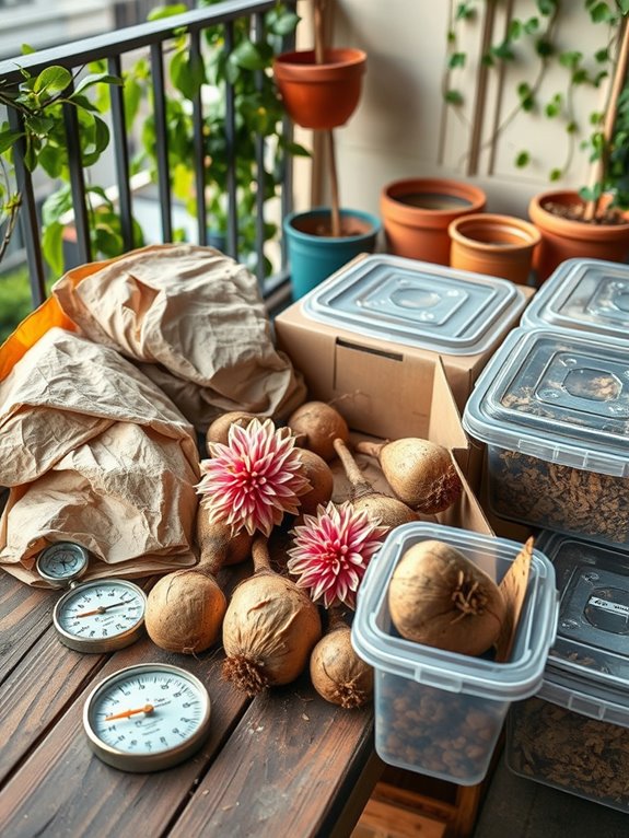 optimal dahlia tuber storage