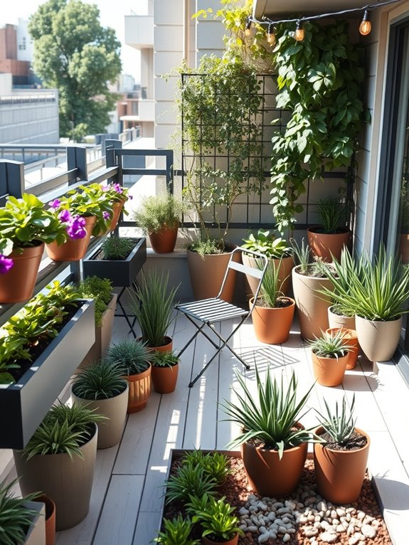 organized container garden zones