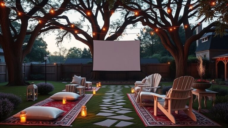 outdoor movie night setups