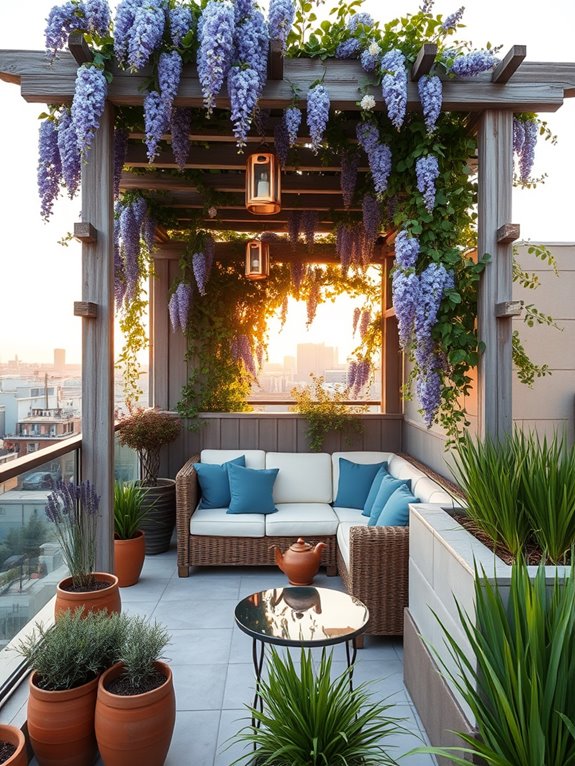 pergola with climbing vines