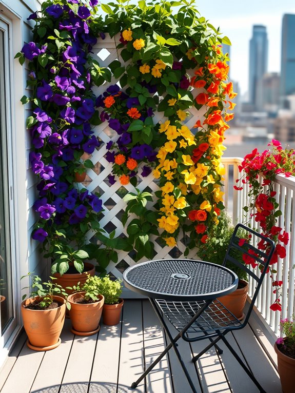 rainbow color blocked vertical garden