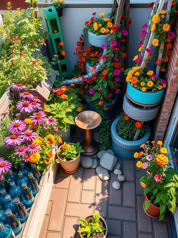 recycled butterfly garden design