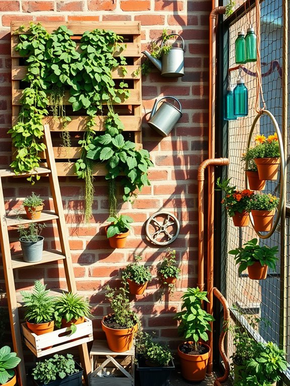 recycled vertical garden materials