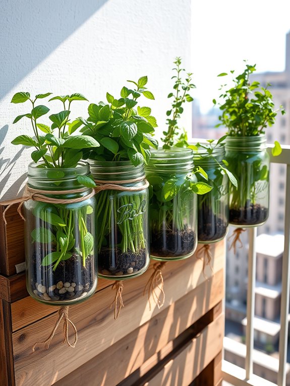 repurposed mason jar gardens