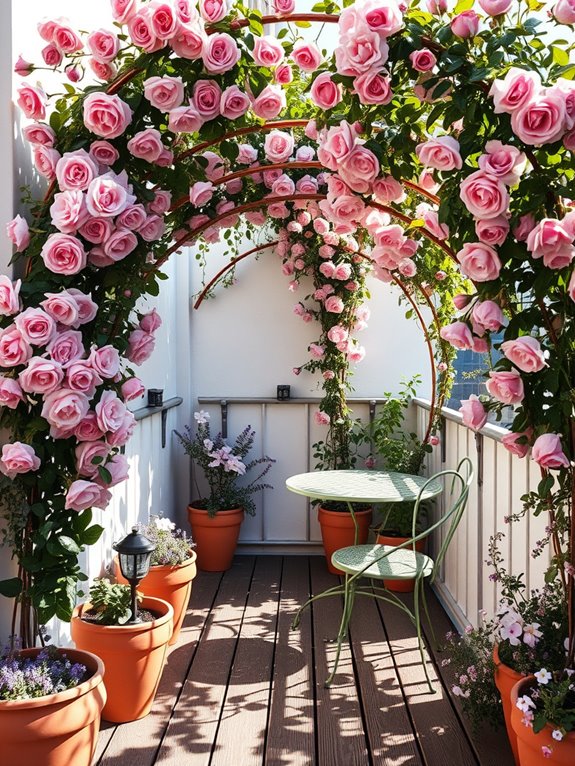 romantic rose garden tunnel