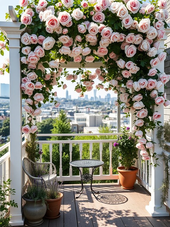 rose covered arbor garden centerpiece
