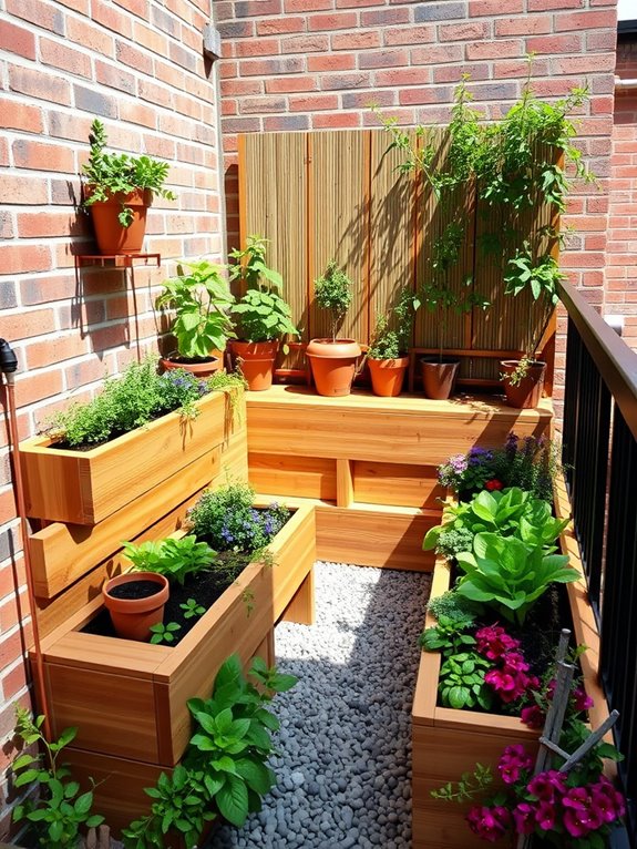 rustic elevated garden beds
