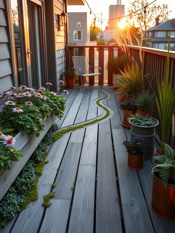 rustic reclaimed wooden pathways