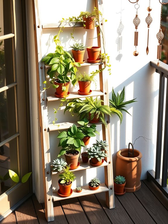 rustic vertical garden display