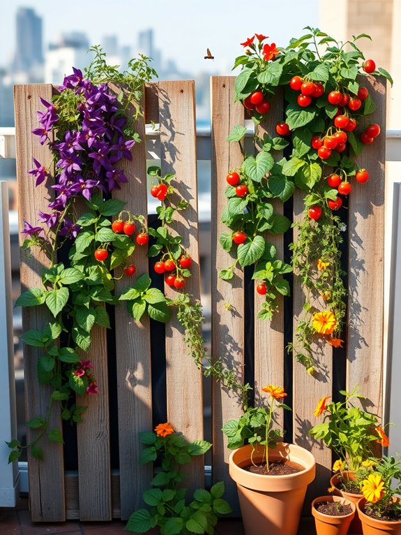 rustic vertical pallet gardens