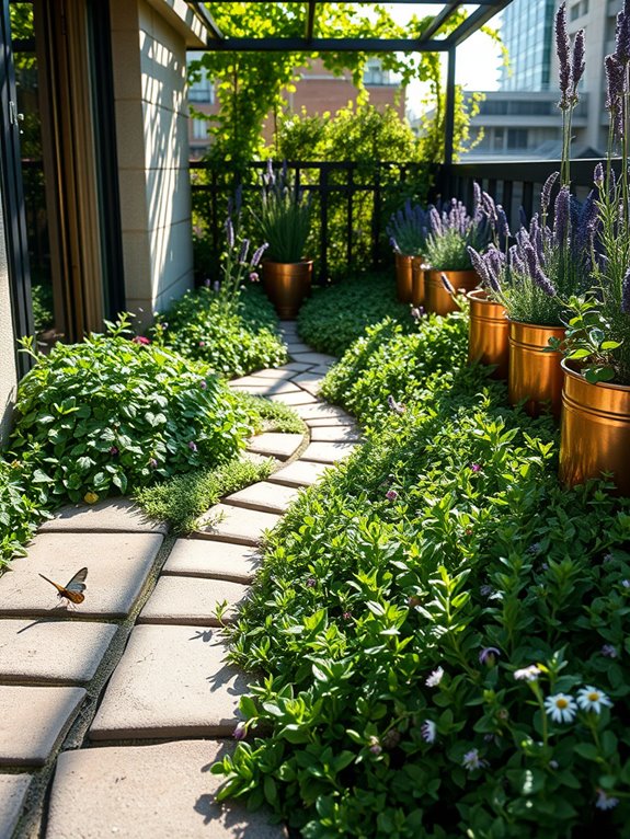 scented pathways with herbs
