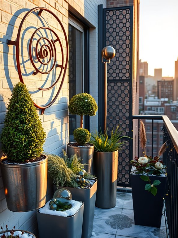 sculptural winter garden elements