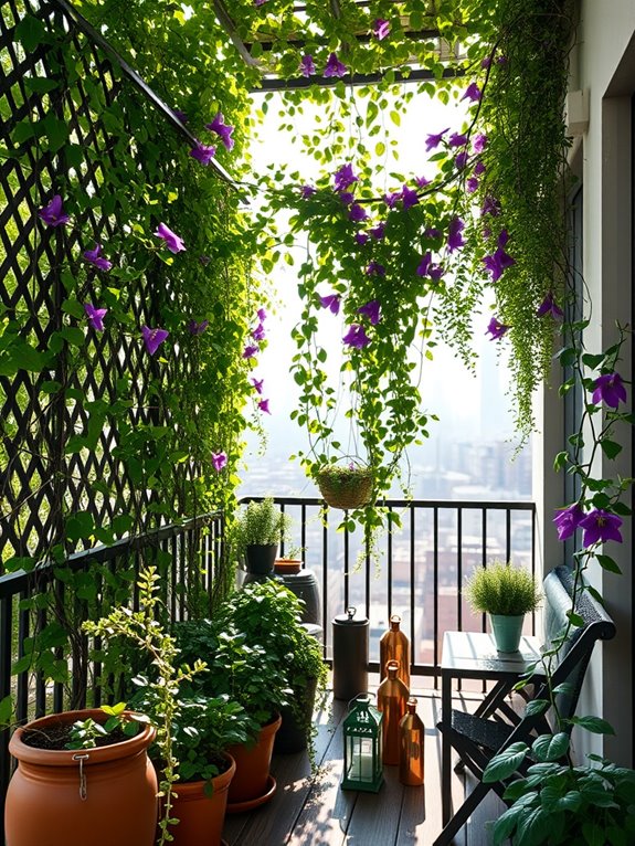 secluded green sanctuary balcony