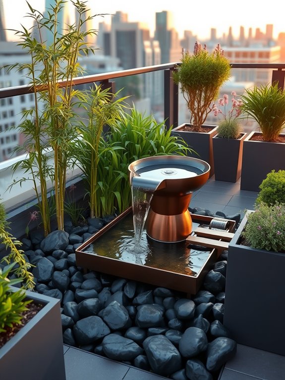 serene disappearing fountain design