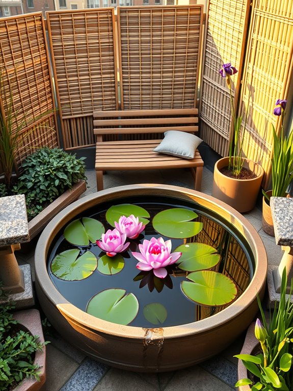 serene lotus meditation pond
