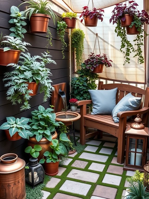 shade garden tranquility created